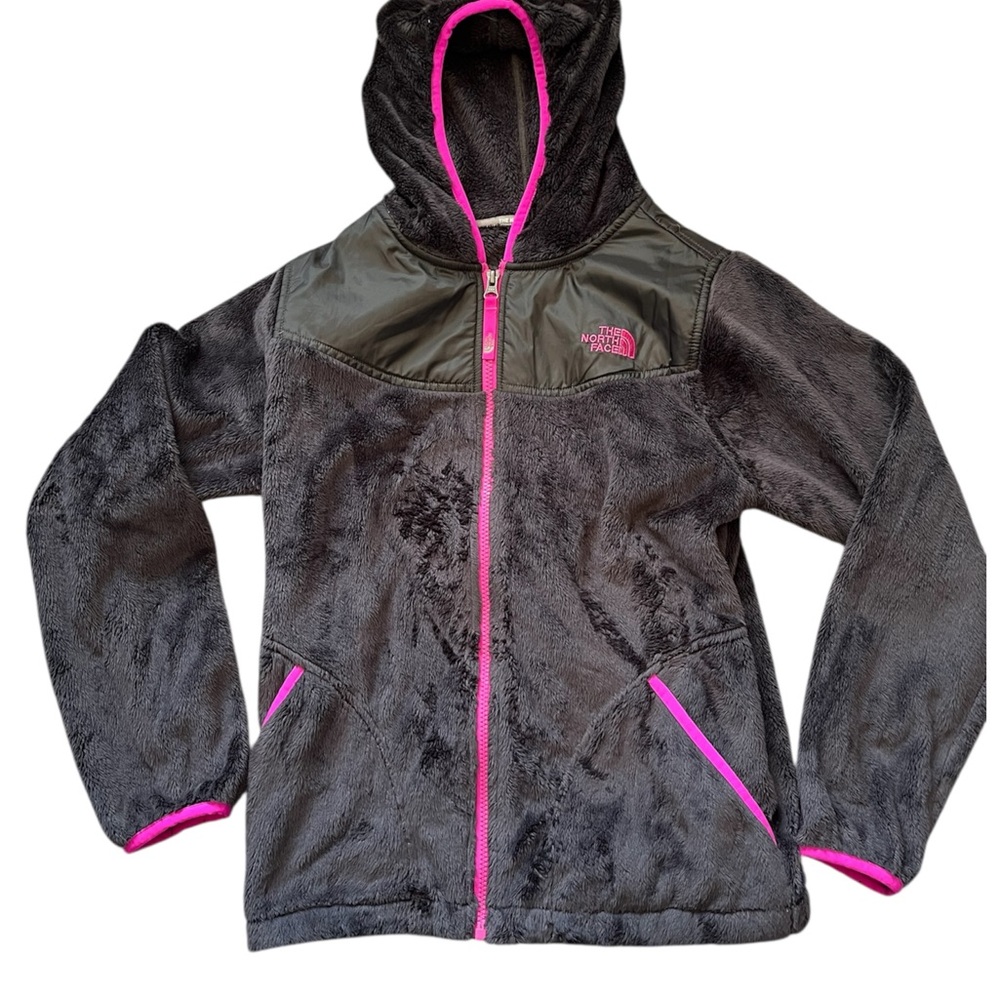 The North Face Black & Pink Fleece Jacket Girls Size XL(18)